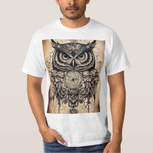 "Owl Tattoo Printed T-Shirts: A Stylish Fusion of  T-Shirt