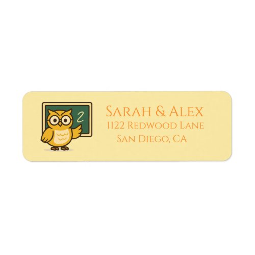 Owl Teacher Address Label