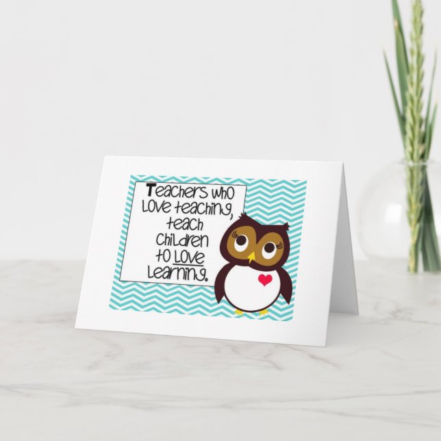 Owl Teacher Greetings Card (Front)