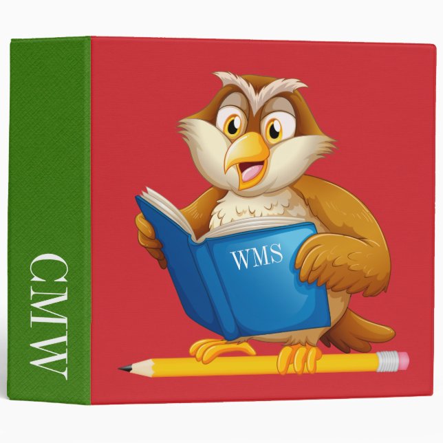 Owl Teacher (or Anyone ... ; ) Binder Notebook (Front/Spine)