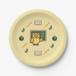 Owl Teacher Party Paper Plate
