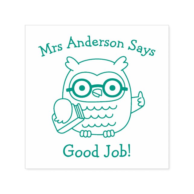 Owl Teacher Thumbs Up Good Job self-inking stamp (Design)