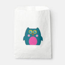 Owl Teal Purple Favor Bag Birthday Party