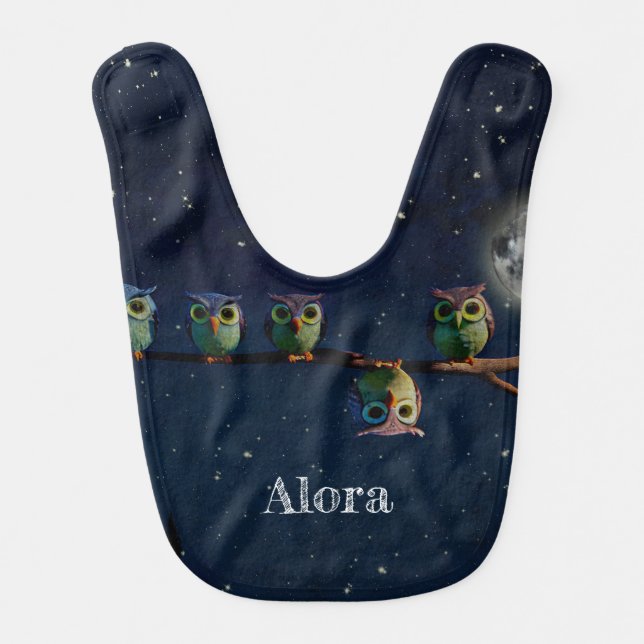 Owl That's Different With Unique Quote Collage Baby Bib (Front)