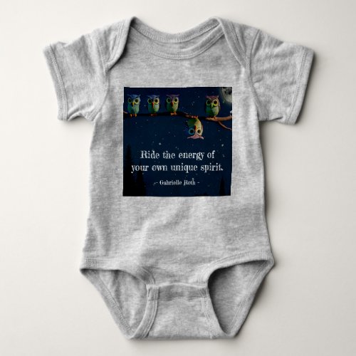 Owl Thats Different With Unique Quote Collage Baby Bodysuit