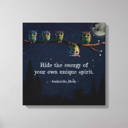 Owl Thats Different With Unique Quote Collage Canvas Print