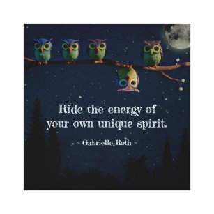 Owl That's Different With Unique Quote Collage Canvas Print