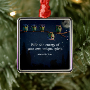 Owl That's Different With Unique Quote Collage Metal Ornament