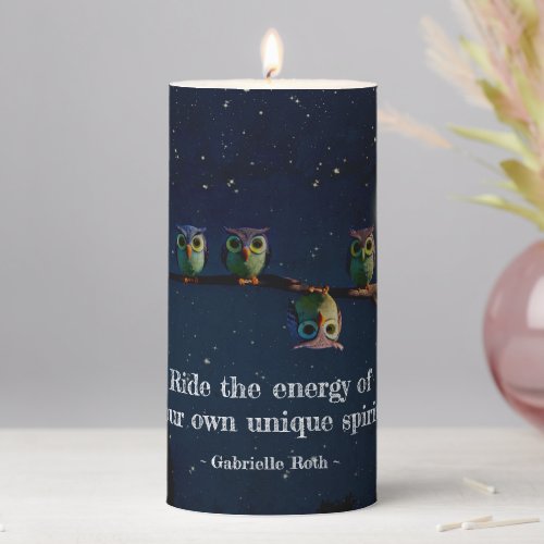 Owl Thats Different With Unique Quote Collage Pillar Candle