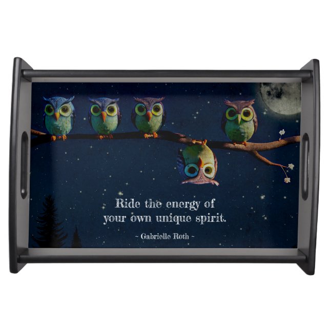 Owl That's Different With Unique Quote Collage Serving Tray (Front)