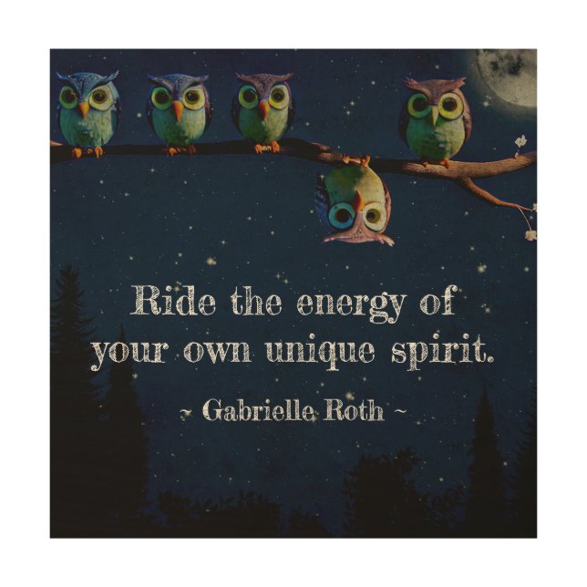 Owl That's Different With Unique Quote Collage Wood Wall Art (Front)