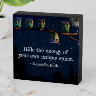 Owl That's Different With Unique Quote Collage Wooden Box Sign