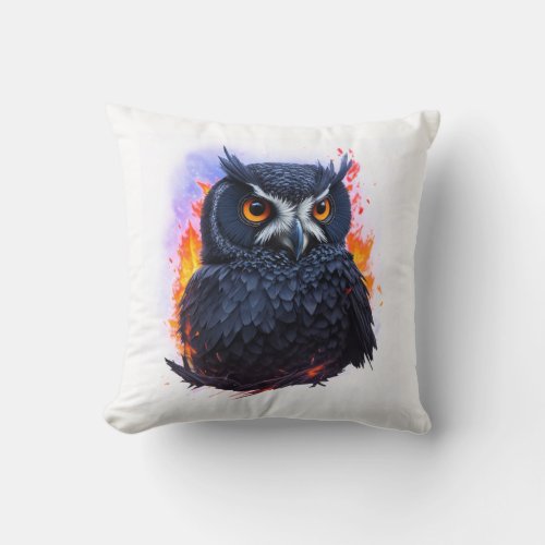 Owl The Night Bird Throw Pillow