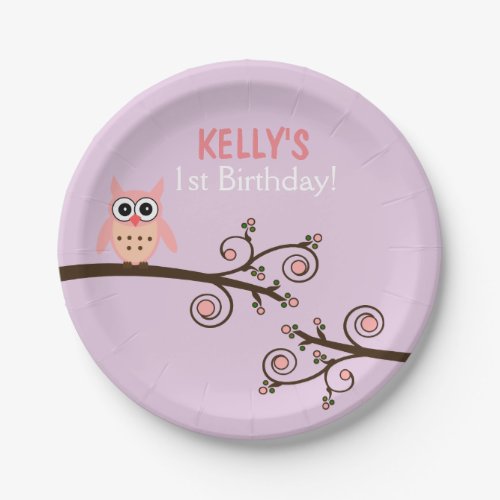 Owl Themed Birthday Paper Plates