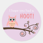 Owl Themed Birthday Stickers at Zazzle