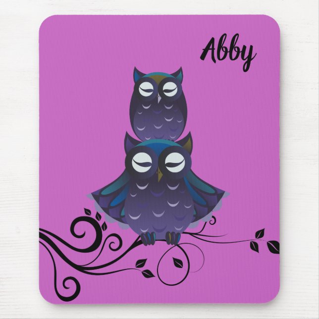 Owl Themed  Mouse Pad (Front)
