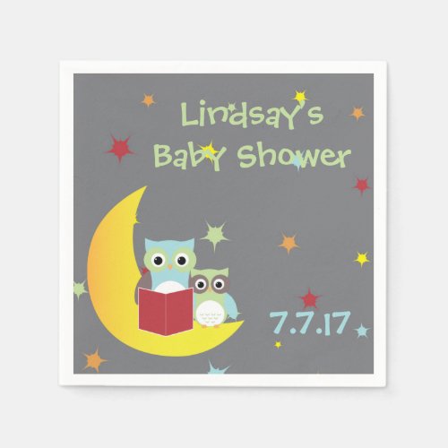 Owl Themed Napkins_ Baby Shower Paper Napkins