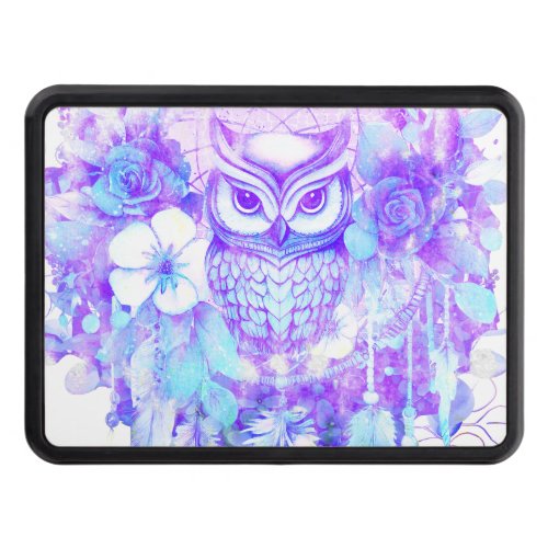 Owl Totem Dreamcatcher Floral Feather Purple Hitch Cover