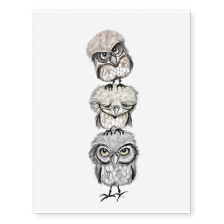 owl totem temporary tattoos