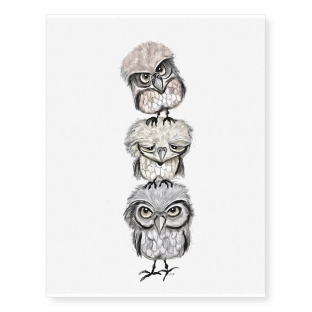 owl totem temporary tattoos (Front)