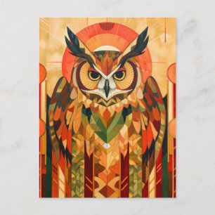 Owl Totem – Urban Art Deco Spirit Postcard