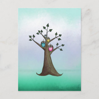 Owl Tree Art Postcard