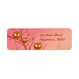 Owl Tree Return Address Labels template