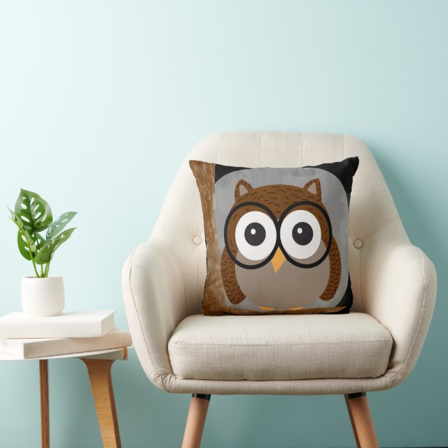 owl tree throw pillow (Chair)