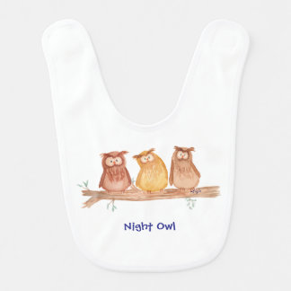 Owl Trio Baby Bib