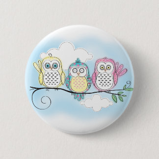 Owl Trio Pinback Button