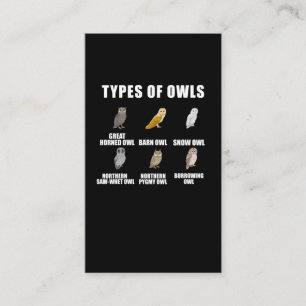 Owl Types Snow Barn Birdwatching Love Birds Business Card