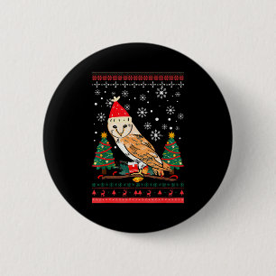 Owl Ugly Christmas Christmas Winter Button