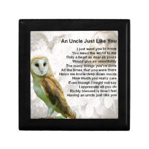 Owl - Uncle Poem Keepsake Box