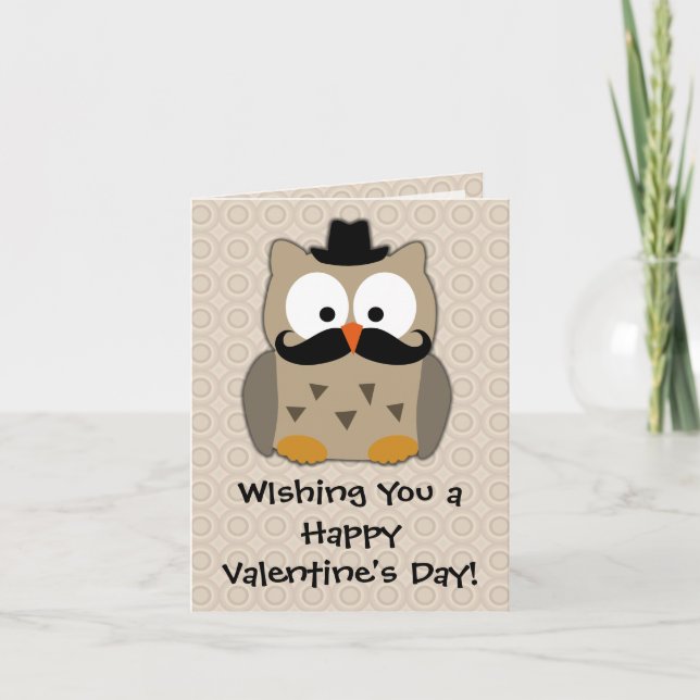 Owl Valentine Note Holiday Card (Front)