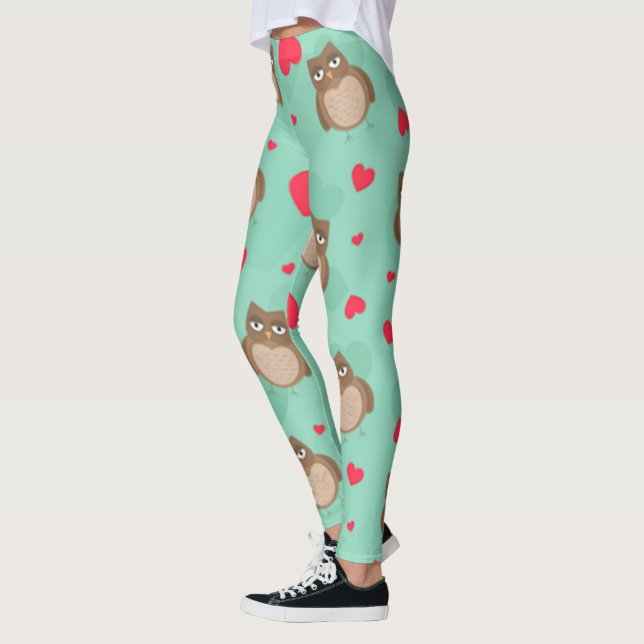 Owl Valentine's Day Leggings (Left)