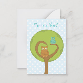 Owl Valentines Note Card