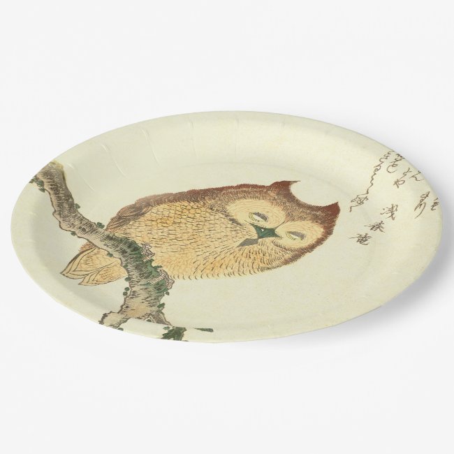 Owl | Vintage Japanese Fine Art Paper Plates