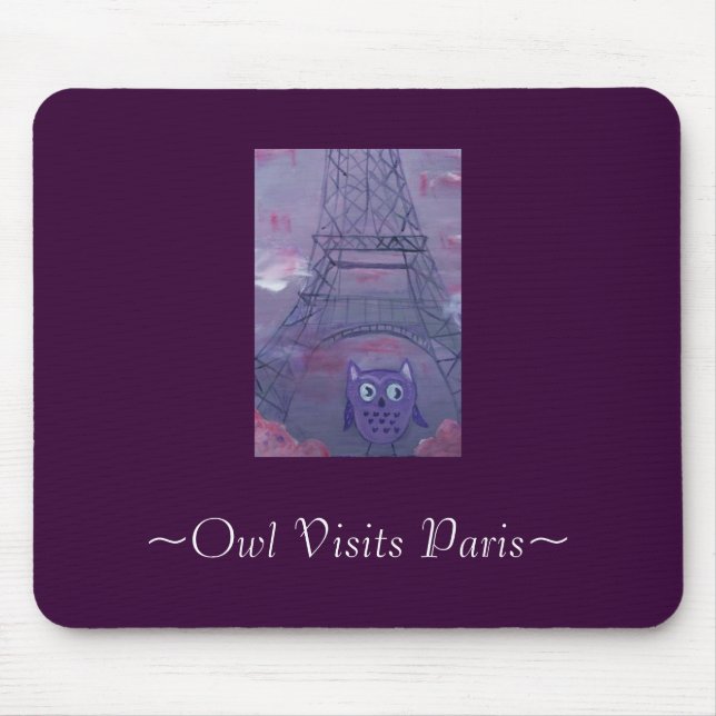 ~Owl Visits Paris~ Mouse Pad (Front)
