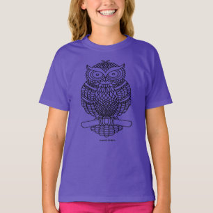 Owl (vivid) - Girl's Basic T-Shirt