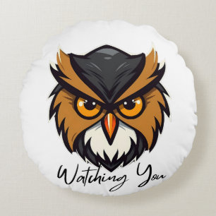 Owl Watching You Graphic Pillow