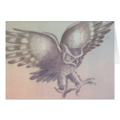 "Owl" Watercolor Sketch Greeting Card (Front Horizontal)