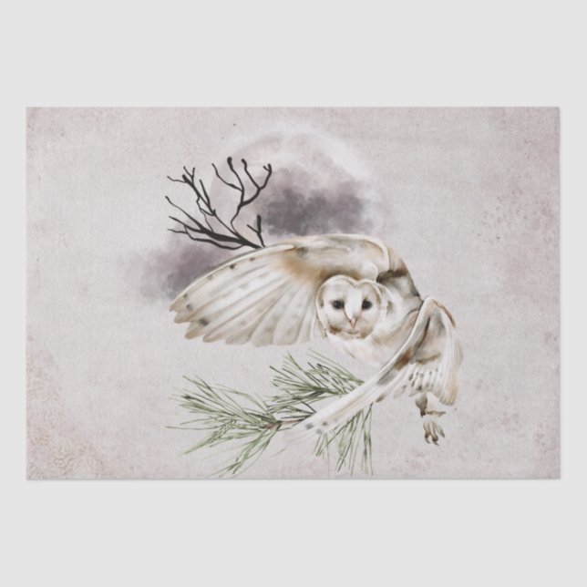 Owl Watercolor Tissue Paper (Front)