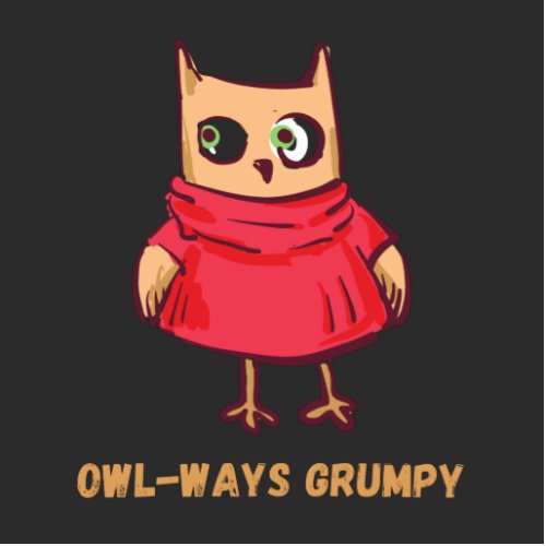 Owl_Ways Grumpy Cute Angry Owl Cutout