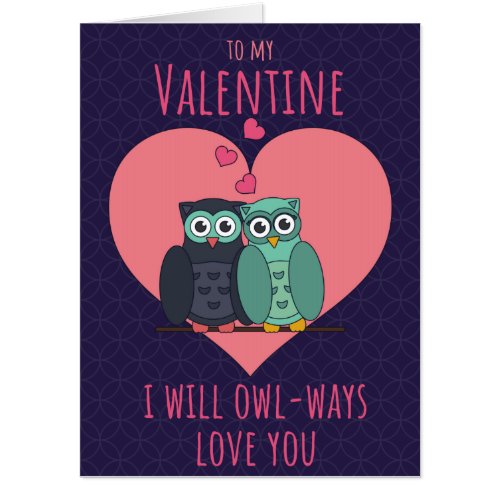 Owl_ways Love You Custom Photo Giant Valentine Card