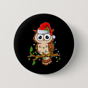 Owl Wearing Santa Hat Xmas - Birds Owl Lover Chris Button