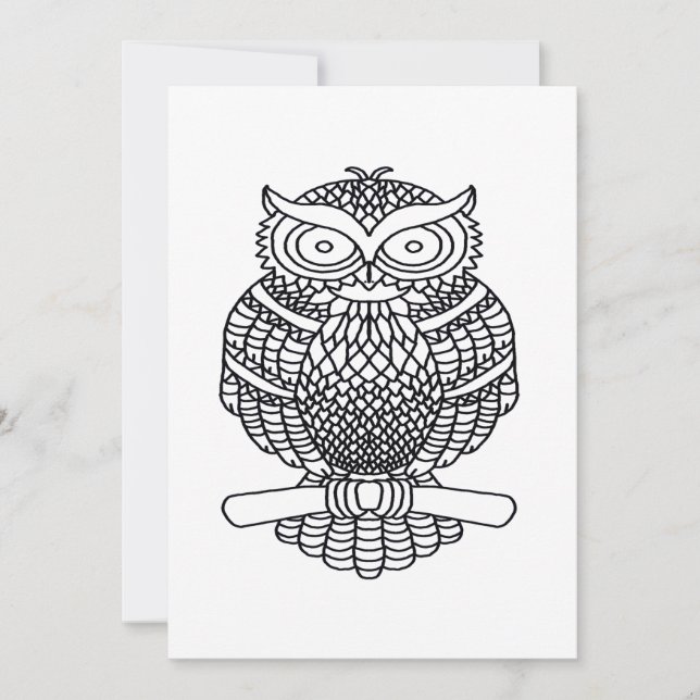 Owl (white) - Greeting Card (Front)