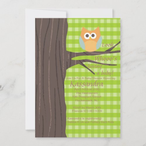 Owl Who's Having a Baby baby Shower Invitation