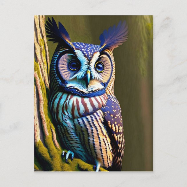 Owl, wild animal, bird, park,  postcard (Front)