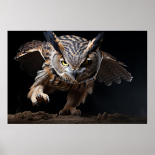 Owl Wild Animal Portrait Nature Beauty Poster