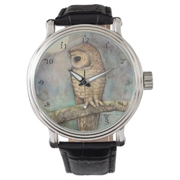 Owl Wildlife Watercolor Art By Molly Harrison Watch by robmolily at Zazzle